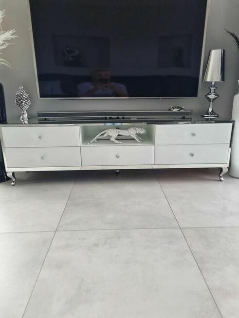 Komoda lustrzana rtv, glamour, gałka kryształ, OKAZJA!!!