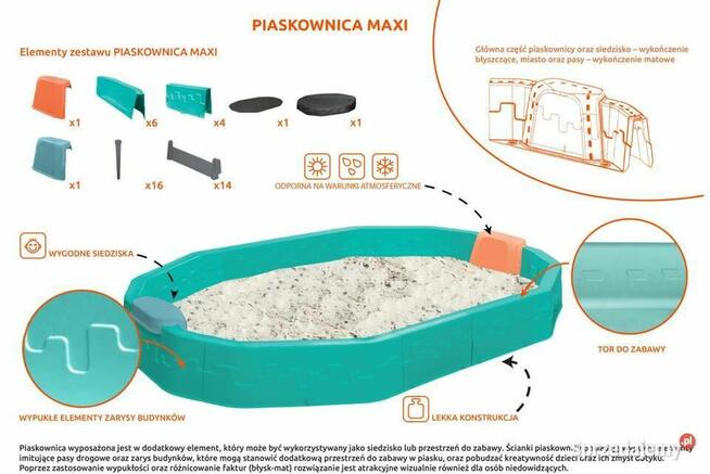 PIASKOWNICA LUBLIN duża, z torem do jazdy POLSKI PRODUCENT