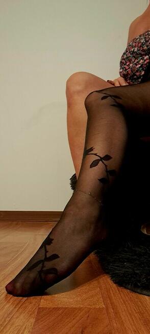 Rajstopy czarne wzór