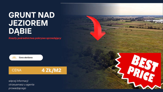 Działka rolna niezabudowana nad jeziorem