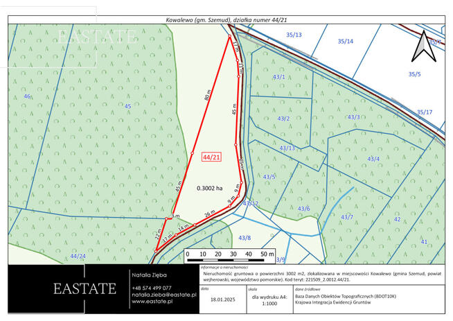 Działka budowlana Kowalewo gm. Szemud, Na Zagajnik