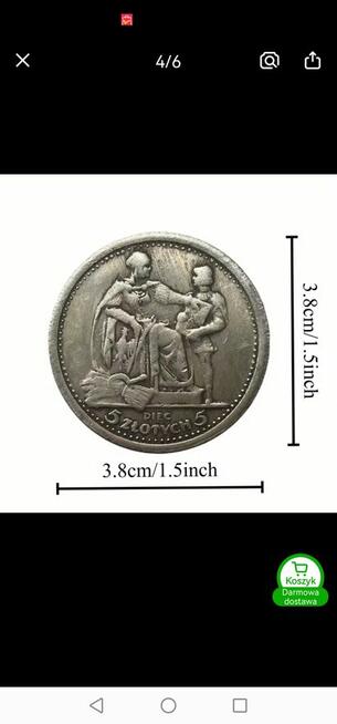 Moneta kolekcjonerska 5 zł. 1925 rok.