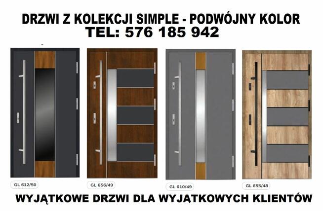 Drzwi zewnętrzne wejściowe do mieszkań w bloku z montażem