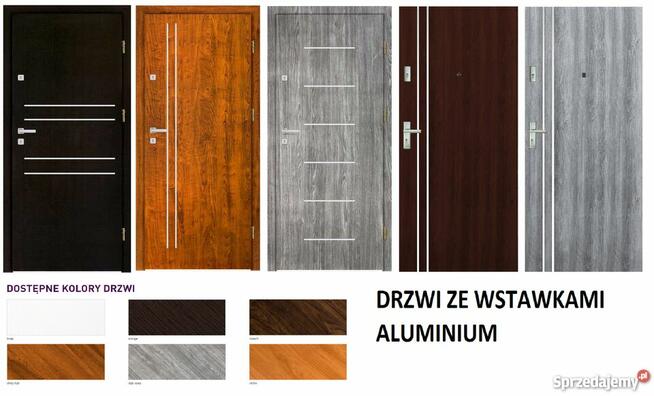 Drzwi zewnętrzne drewniane i metalowe wejściowe z montażem