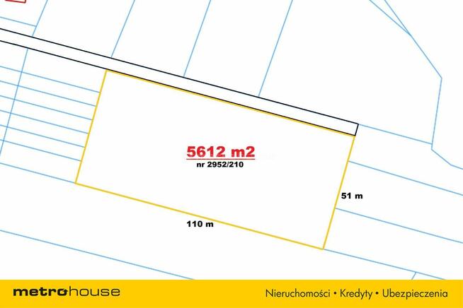 Działka usługowo/produkcyjna - 5612 m² - prostokąt