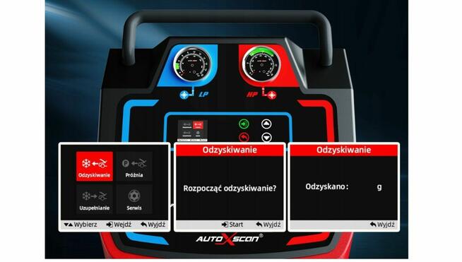 AUTOXSCAN X950 PRO współpracuje z czynnikiem R134a lub R1234