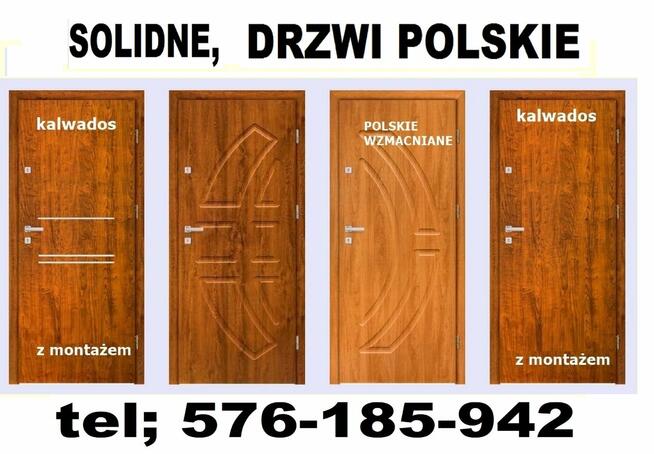 Drzwi zewnętrzne drewniane i metalowe wejściowe z montażem