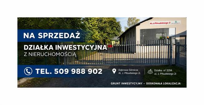 GRUNT INWESTYCYJNY – DĄBROWA GÓRNICZA ul. Piłsudskiego 2i