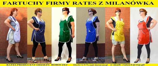 Fartuchy stylonowe Firmy Rates.pl cena netto 13,75 zł.