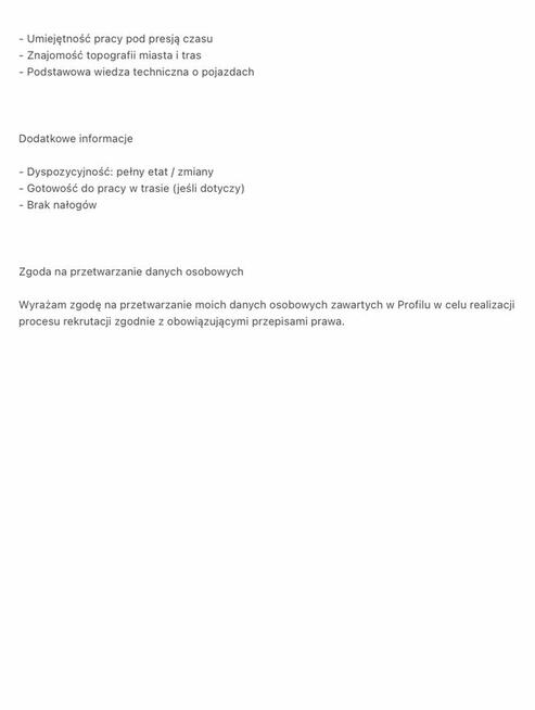 Pilnie podejmę się jako Kierowca KAT B SZCZECIN
