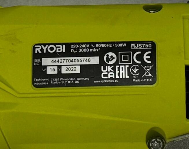 Wyrzynarka Ryobi RJS750-G 500W + zestaw brzeszczotów