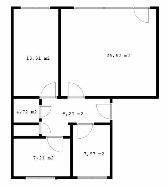 Serbinów / 62m2 / PARTER / 3 pokoje+balkon+piwnica