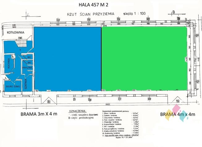 Hala - ogrzewana, 1 brama wjazdowa, koło Ostródy