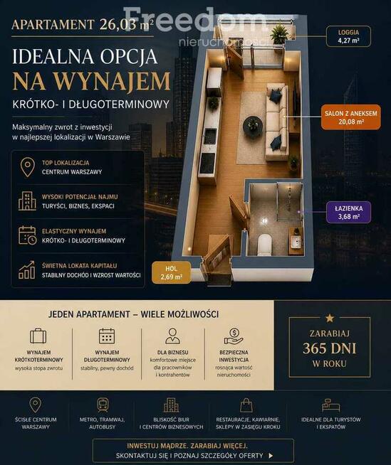 Apartament inwestycyjny w Śródmieściu