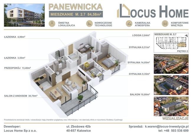 Nowoczesne 4-pokojowe mieszkanie z balkonem M 2.7