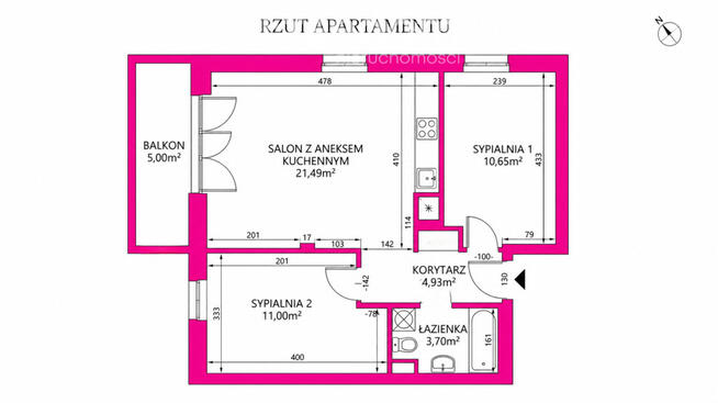3 pokoje | Balkon | Klimatyzacja | Stan idealny |