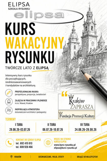 Wakacyjny kurs rysunku Elipsa 2026