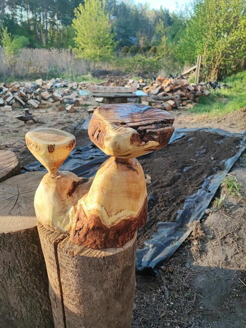 Unikatowa Rzeźba z Litego Drewna | Handmade | Abstrakcyjna