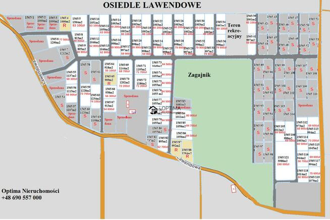 Działka Charzyno gm. Siemyśl, Lawendowa