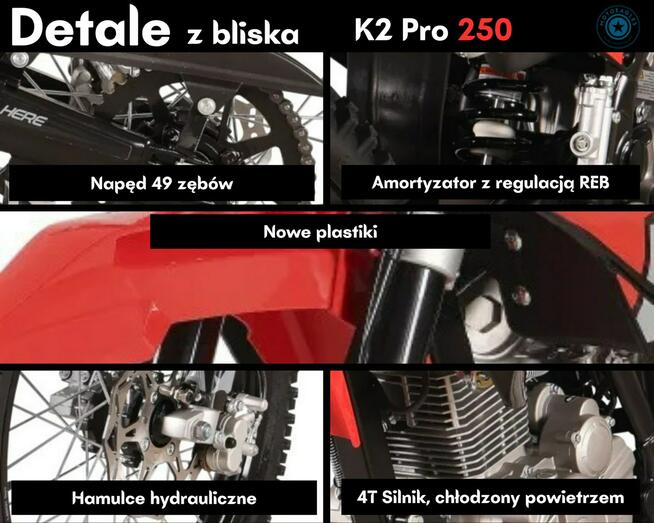 KAYO K2 Cross Kayo K2 Pro 250 Transport Raty Fvat Rozrusznik Manual Lampa Led
