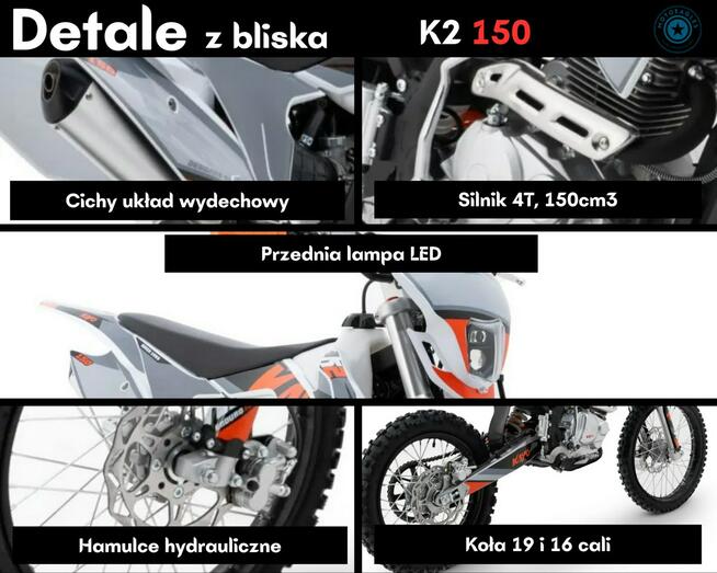 KAYO K2 Cross Kayo K2 150 Transport Raty Fvat Rozrusznik Manual Lampa Led