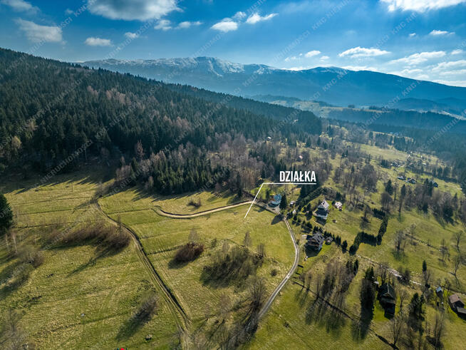 Zawoja - widokowa działka 1351 m2 , prąd, las