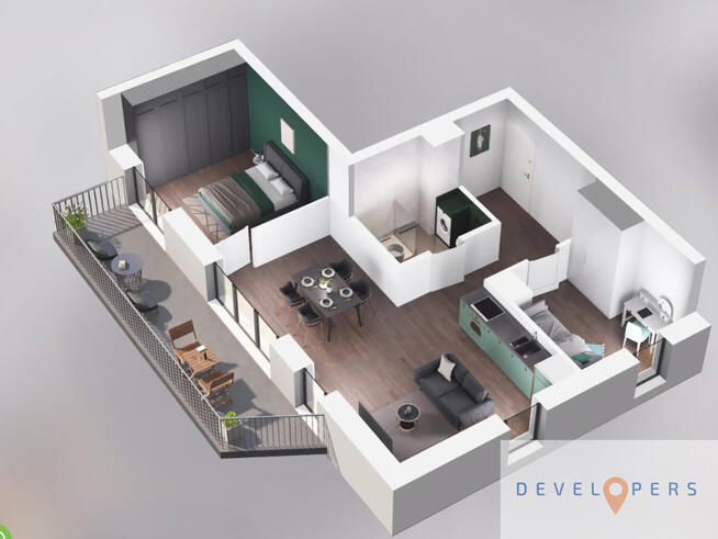 Nowe Rodzinne M3 55m2 z dużym tarasem 12 m2