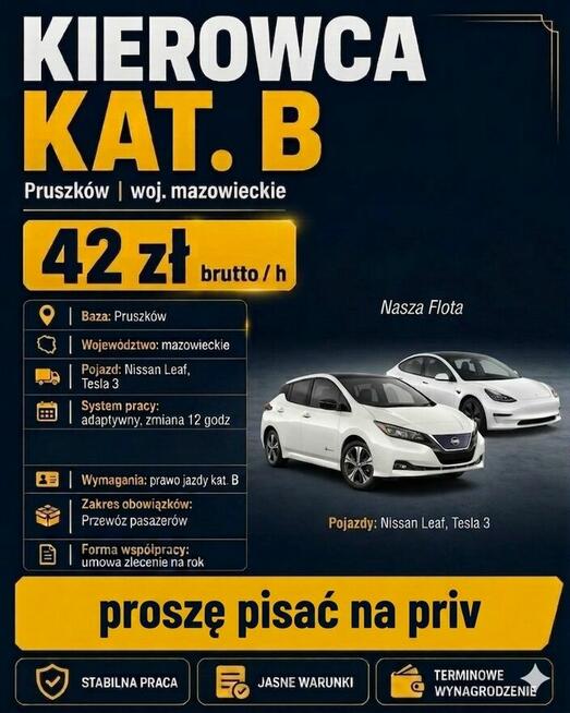 Praca kierowca 42zl na godzinie