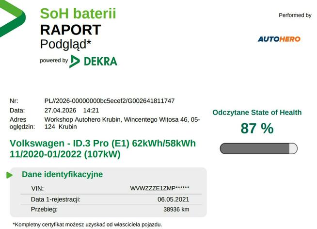 Volkswagen ID.3 Elektryk, 145 koni, Led, Darmowe parkowanie,