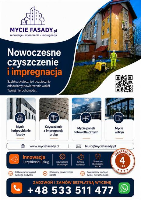 Mycie Fasady Kostki Witryn Hal Dachów