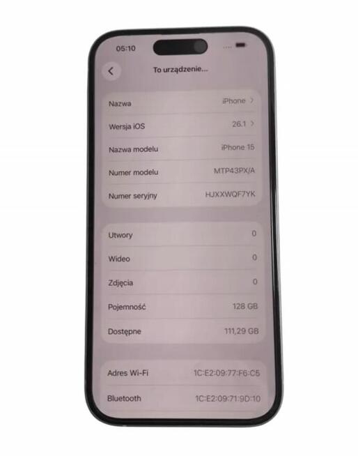 Smartfon Apple iPhone 15 6 GB / 128 GB 5G niebieski, OPIS️,