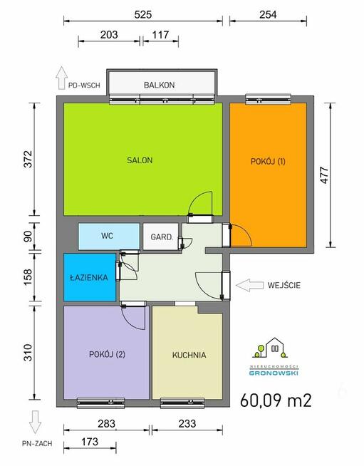 60,09 m² w JANIKOWIE | 3 pokoje gotowe do zamieszkania.