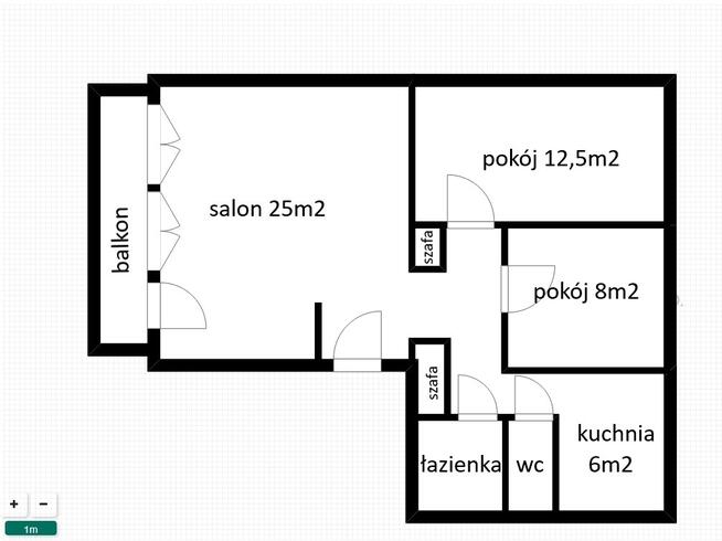 Mieszkanie, Lublin, ul. Radości, 3 pokoje, 60,5m2