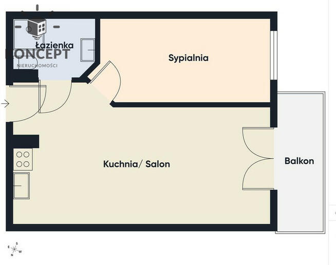 2 pok. mieszkanie z balkonem i parkingiem | Centrum