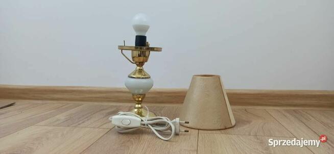 Lampka nocna z abażurem - vintage PRL