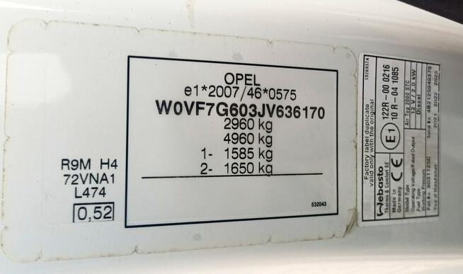 Opel Vivaro Chłodnia do przewozu leków