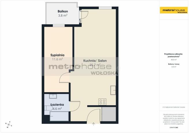 Inwestycja przy Metrze! 2 pokoje, 46m², loggia