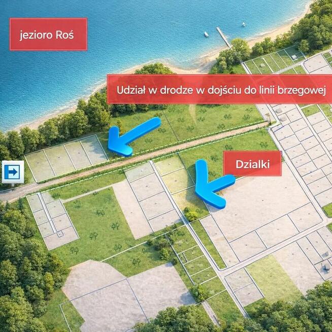 Na sprzedaż 6 dużych działek w Pilchach 150 m od jeziora Roś