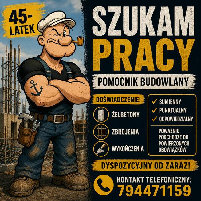 Szukasz pomocnika budowlanego? Oto jestem!