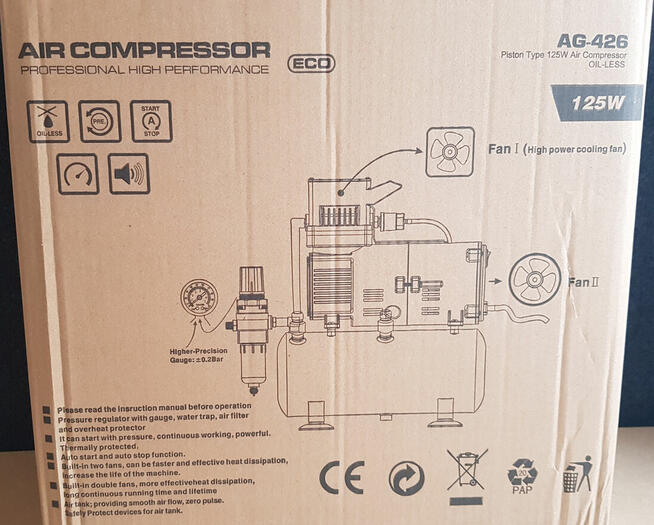 Kompresor + 2 x Aerograf