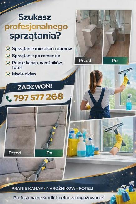 sprzątanie mieszkań, biur, mycie okien, pranie tapicerki