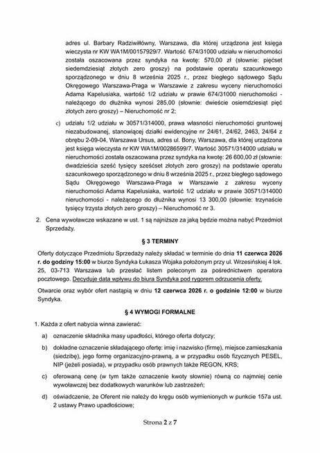 Syndyk sprzeda udziały w drogach w Warszawie, Ursus