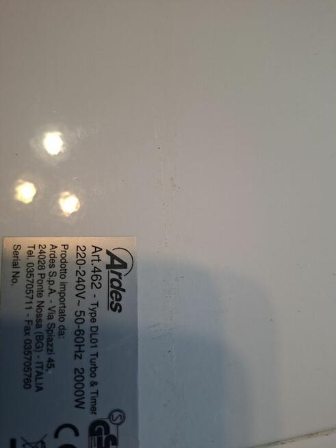 Grzejnik elektryczny z nadmuchem ARDES 220-240v 50-60hz 2000
