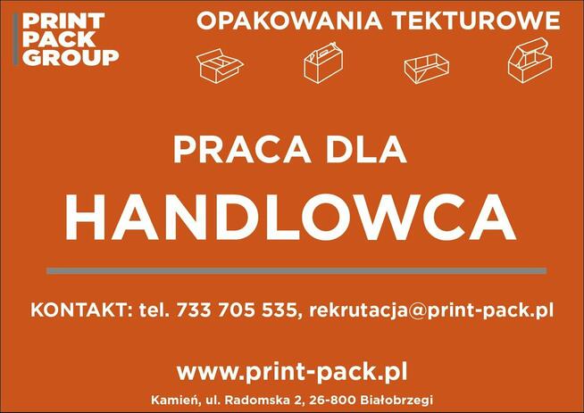 Handlowiec poszukiwany, opakowania tekturowe, douczymy !
