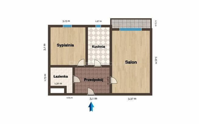 2-pokojowe mieszkanie 47,22m2 2 piętro z windą