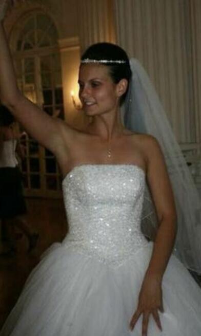 Cudowna suknia ślubna 36 38 Oleg Cassini