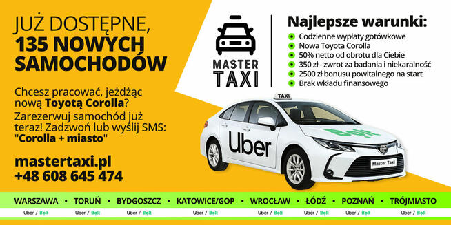 Praca Kierowca Student - zarabiaj 7000+ Uber/Bolt Wrocław |