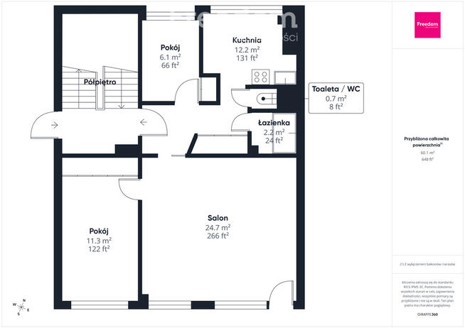Mieszkanie z widokami 3 pokoje balkon !