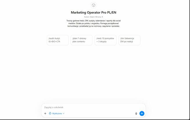 Marketing Operator Pro - AI do treści, DM i social mediów