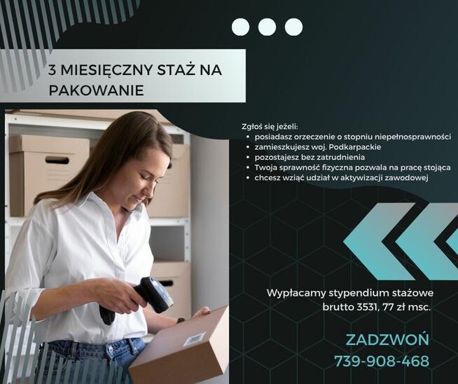 3 MIESIĘCZNY STAŻ - PAKOWANIE PACZEK